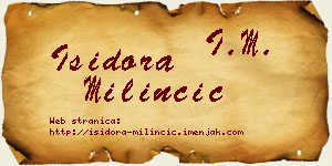 Isidora Milinčić vizit kartica